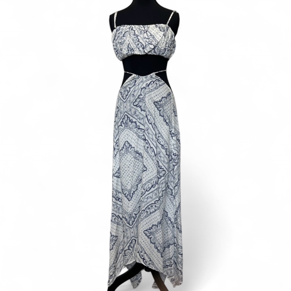 Anthropologie Blue & White Boho Two Piece Dress | Size M | Very Versatile - Picture 6 of 8